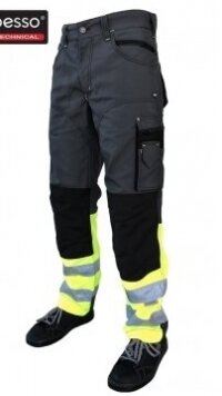 Darbo kelnės Pesso Canvas HI-VIS, pilkos