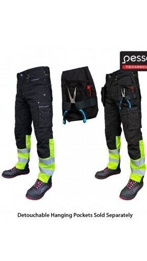 Darbo kelnės Pesso Canvas HI-VIS, juodos 2