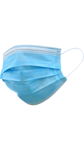 Vienkartinė kaukė FACE MASK, 3 sluoksnių, mėlyna(50 vnt.)